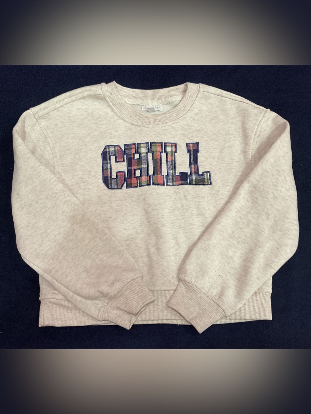 Btween Girls Cream "Chill" Crewneck Sweater Size 10